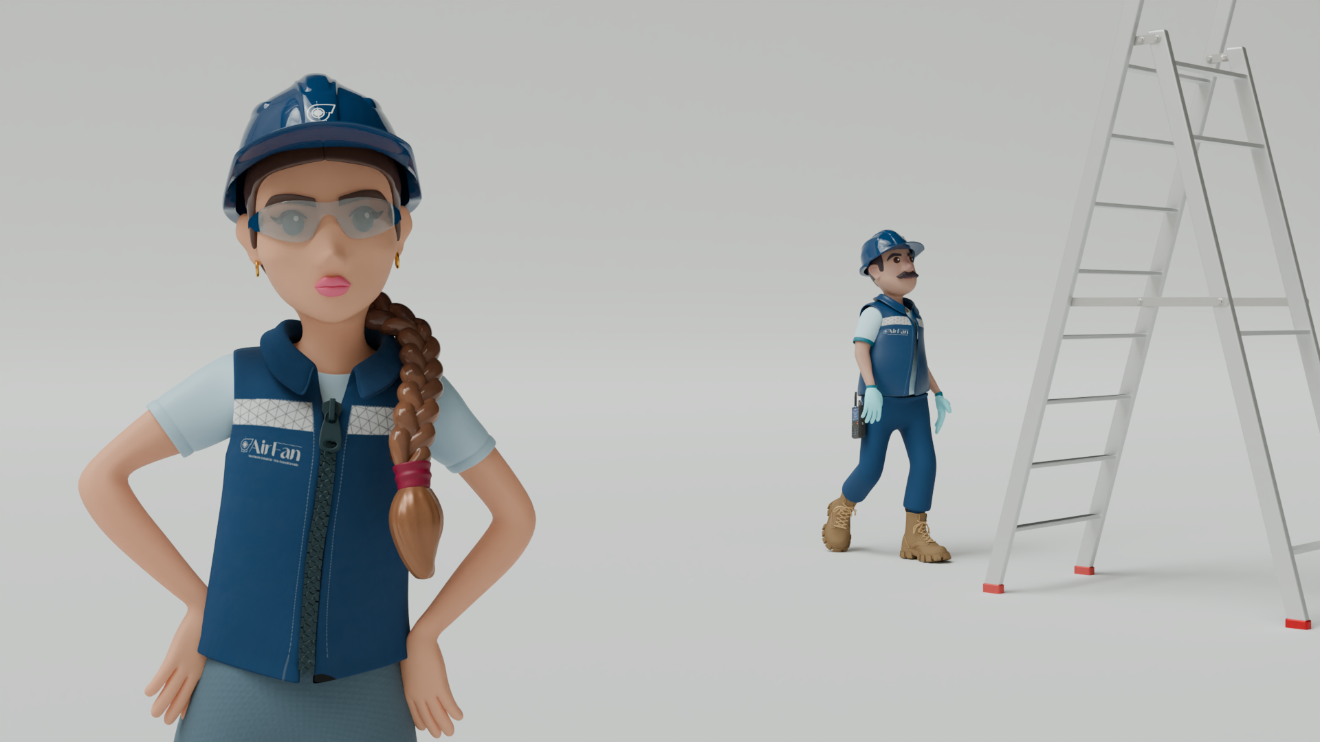 El elenco de Zero Risk Zone modelado en 3D